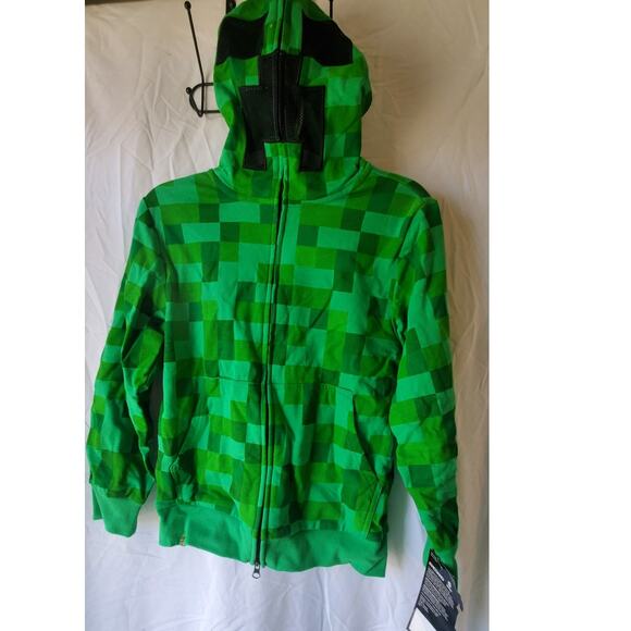 NEW with TAGS - Hooded Sweatshirt Minecraft Creeper Zip UP hood - Small - Picture 6 of 9
